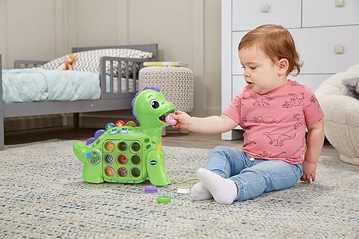 VTech Chomp - along Dino, Musical Toddler Toy, Teaches Numbers, Colours & Food, Interactive Dinosaur Toy for 2, 3, 4+ Year Olds, English Version - Marah Kids
