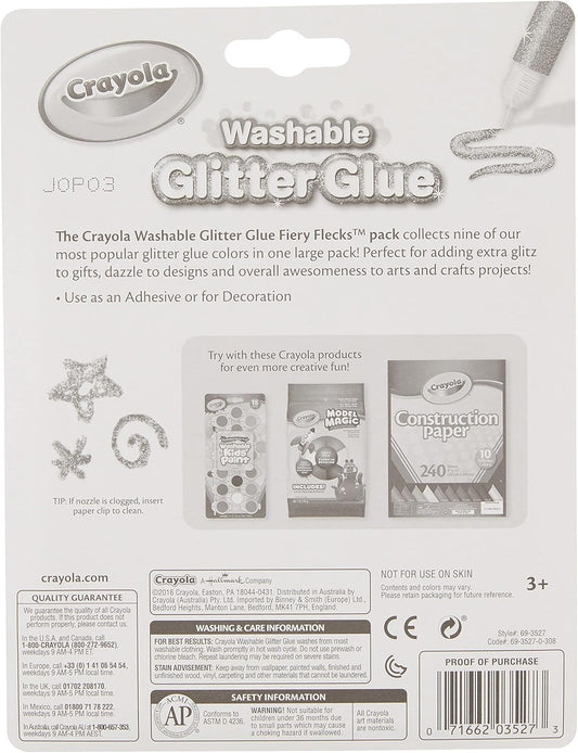 Crayola Bold Washable Glitter Glue 9 ct., Fiery Flecks - Marah Kids