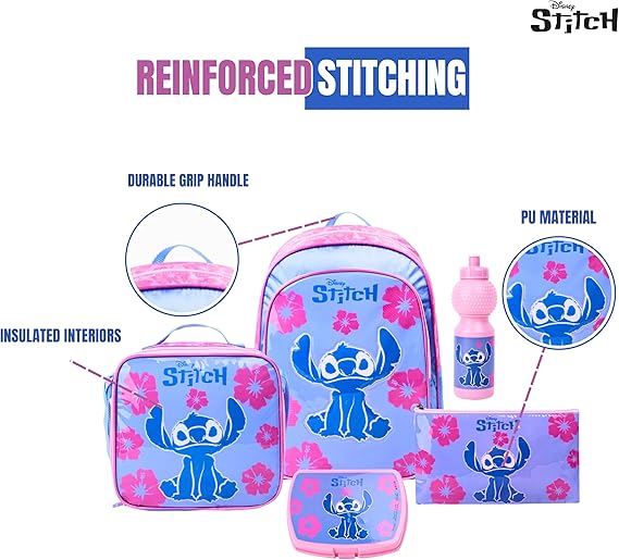 DISNEY STITCH FUR ENOUGH 5IN1 BACKPACK SET 16" - Marah Kids