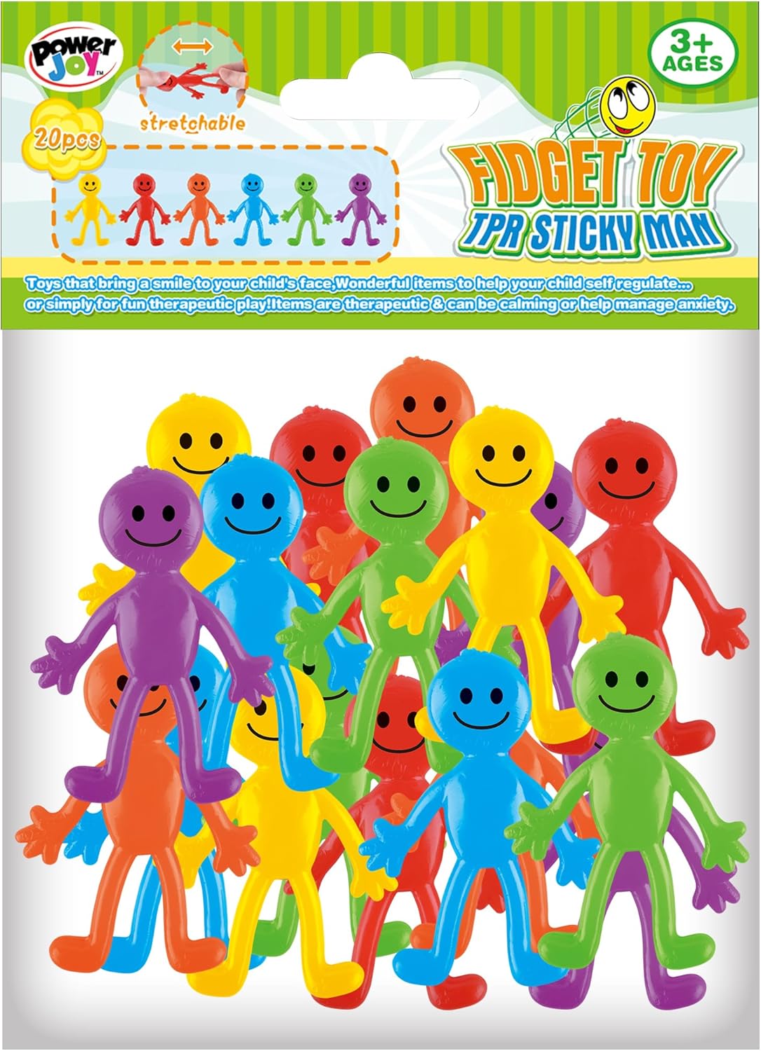Power Joy Fidget Toy TPR Sticky Man 20 pieces - Marah Kids