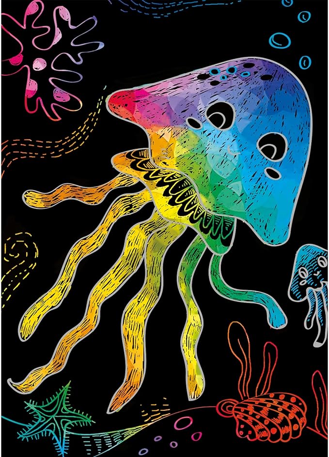 "Avenir - Mini Scratch Book - Under the Sea | Mini Scratch Book with 5 different pictures to draw, simply using the special scratch tool | Ages 3+ " - Marah Kids