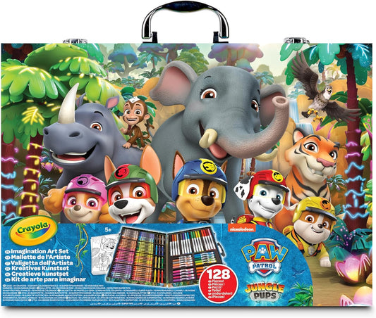 CRAYOLA - Paw Patrol Mighty Movie Painting Case, Creative Set with 128 Pieces, Felt Tip Pens, Crayons, Wax Pens, Creative Activity and Gift for Children, Ages 5 and Up - Marah Kids