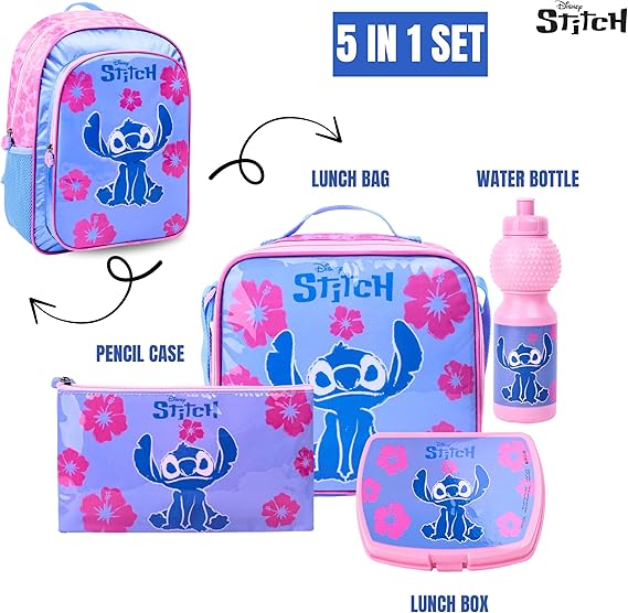 DISNEY STITCH FUR ENOUGH 5IN1 BACKPACK SET 16" - Marah Kids