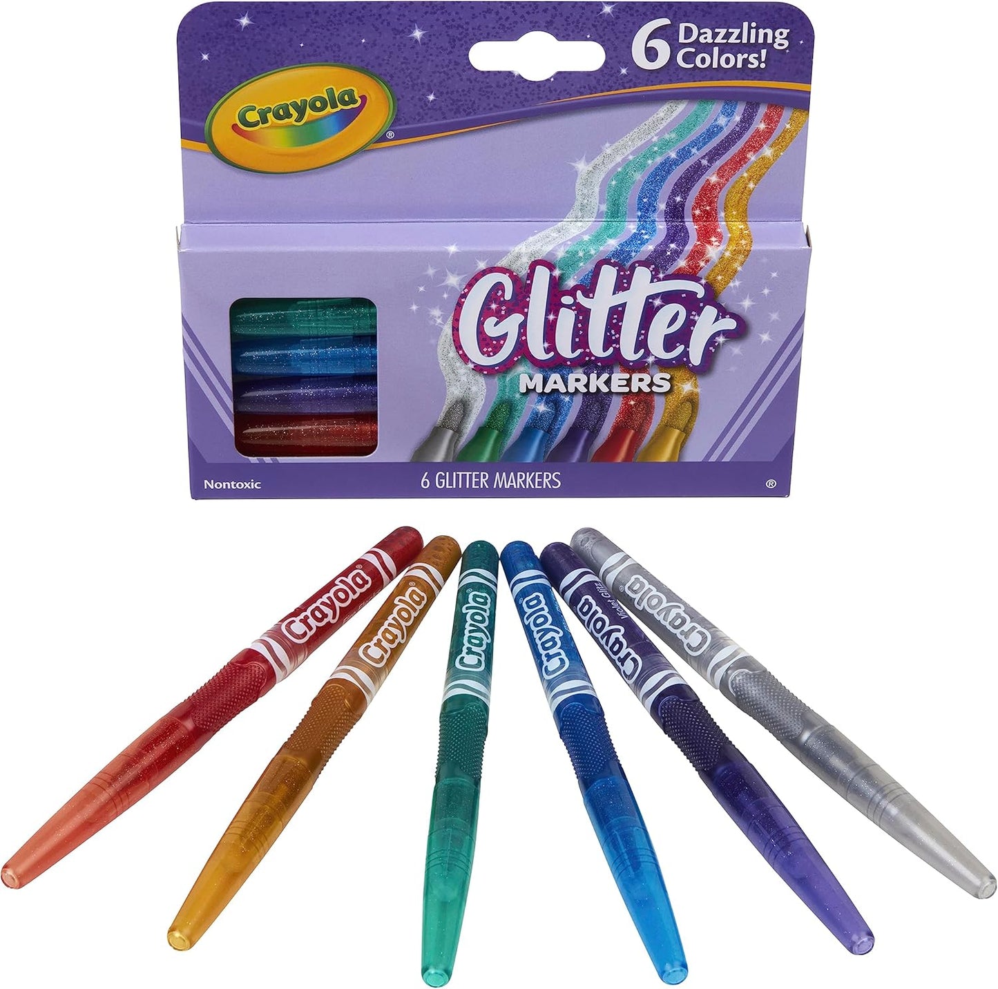 Crayola 6 Ct Glitter Markers - Marah Kids
