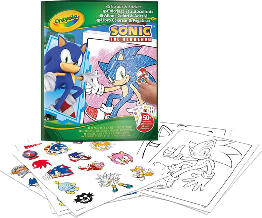 Crayola Sonic the Hedgehog Colouring Book - 32 Pages & Stickers - Marah Kids