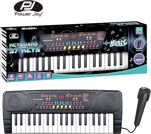Power Joy Music Keyboard 37 keys with Mic Battery Operated - Marah Kids