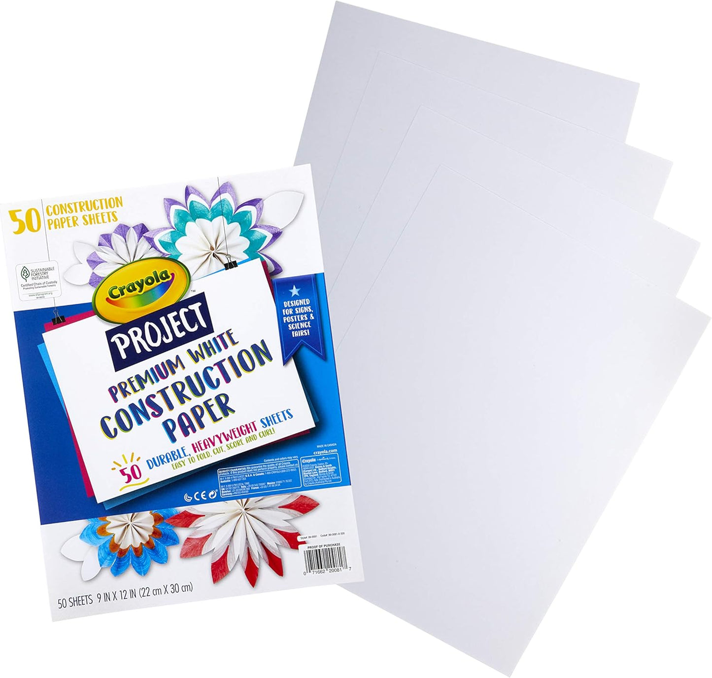 Crayola Project 50 ct. Premium White Construction Paper - Marah Kids