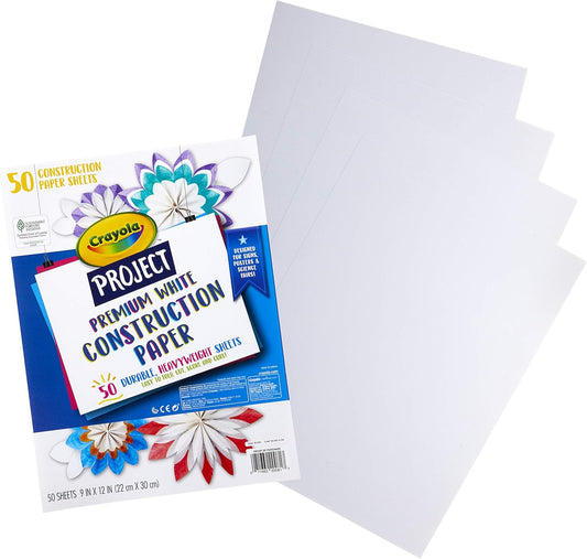 Crayola Project 50 ct. Premium White Construction Paper - Marah Kids