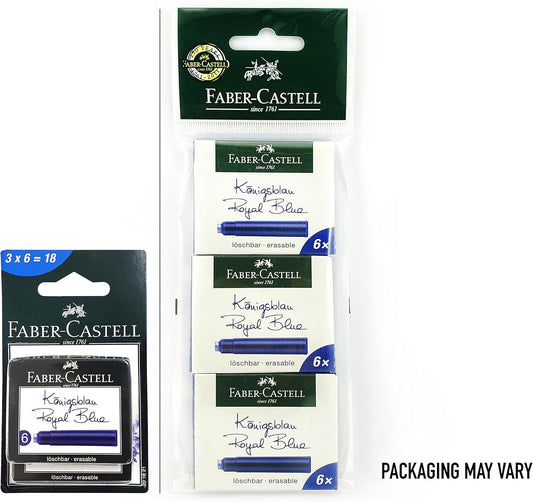 FABER - CASTELL INK CATRIDGE BLISTER OF 3 PACKET BLUE - Marah Kids