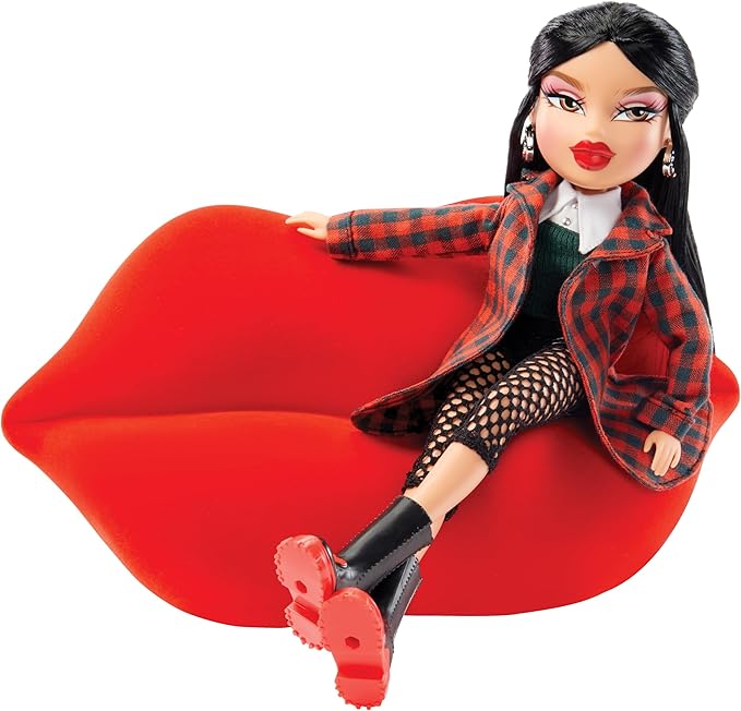 Bratz - Funky Fashion Furniture Lip Couch - Red | ICONIC SHAPE | Passion for Fashion in style with this statement furniture | fuzzy flocked finish | hangout spot or use with most fashion dolls up to 12” tall | Ages 6 + - Marah Kids
