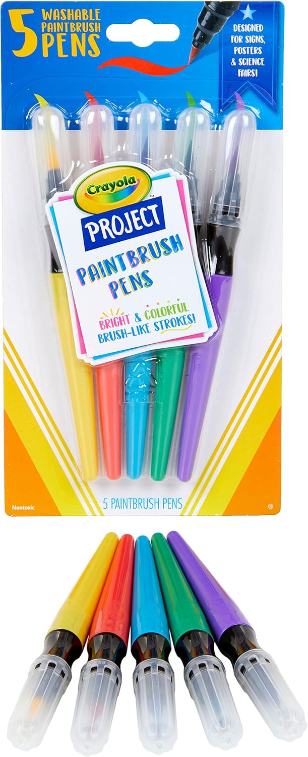Crayola 5 ct. Washable No Drip Paint Brush Pens - Marah Kids