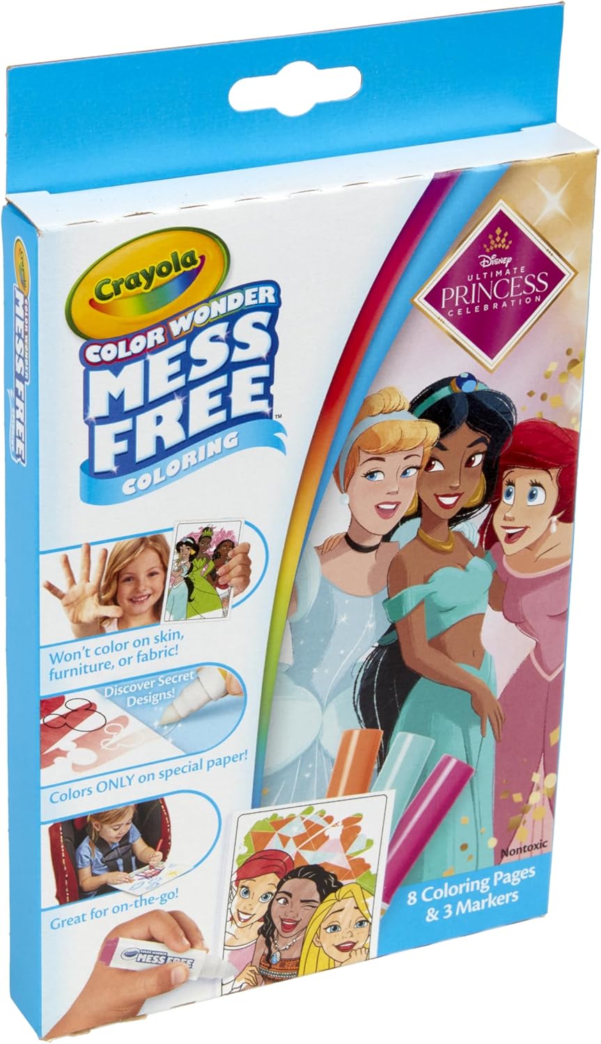 Crayola - Color Wonder Mini Box Set, Disney Princess (Multicolour) | MESS FREE COLORING | GIFT FOR GIRLS & BOYS Ideal for ages 3+ - Marah Kids