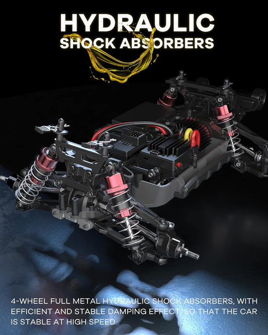 MJX Hyper GO 16207 with 3S Battery 1/16 RTR Brushless RC Cars, 62KM/H Fast RC Truck, 4WD All - Road Remote Control Cars | suitable 14+ ( Multicolour) - Marah Kids