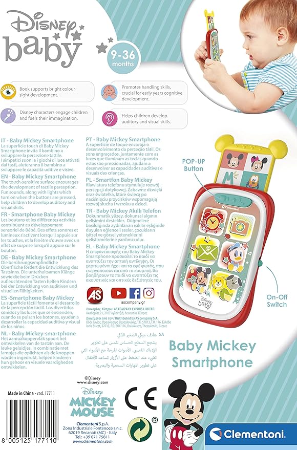 CLEMENTONI DISNEY BABY MICKEY SMARTPHONE L&S BO - Marah Kids