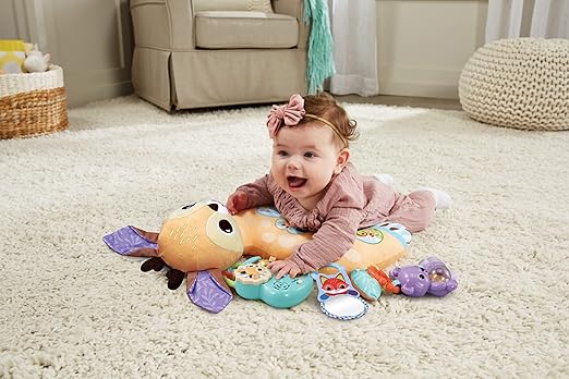 VTech Baby 4 - in - 1 Tummy Time Fawn, Sensory Animal Baby Pillow with Lights, Sounds & Music, Interactive Gift for infants 3, 6, 9, 12 months +, English version - Marah Kids