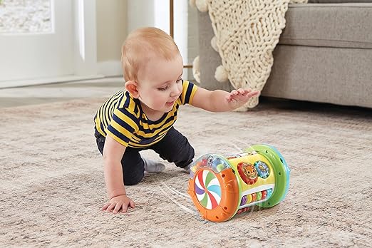 VTech Baby Explore & Discover Roller, Interactive Baby Toy with Gears, Rollers, Beads, Lights & Music, Roll & Push Gift for Infants 6, 9, 12 months +, English version - Marah Kids