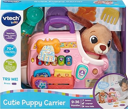 Vtech Baby Cutie Puppy Carrier – Interactive Role - Play Toy with 6 Accessories, Light - Up Buttons, Music & Phrases | for Babies 9–24 Months+ - Marah Kids