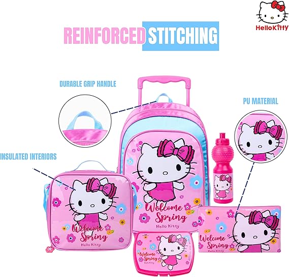 SANRIO HELLO KITTY WELCOM SPRING 5IN1 BACKPACK BOX SET 16" - Marah Kids