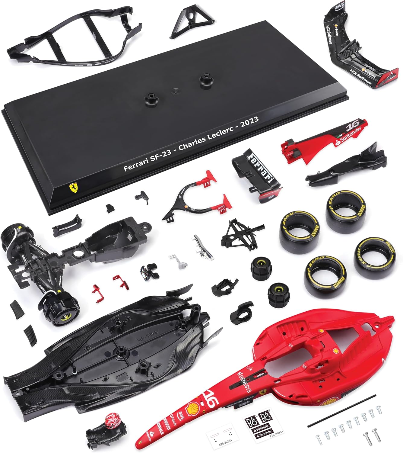 Bburago 1:24 Ferrari Formula Model Kit (with helmet & plastic stand) - SF-23