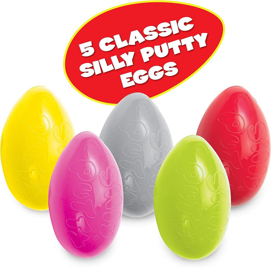 Crayola – Silly Putty Assorted 5 pack | Compact size of the egg makes it easy to take on the go, perfect for travel or playdates. | Non - Toxic and Safe | Suitable ages 4+ - Marah Kids