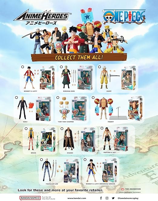 BANDAI ANIME HEROES ONE PIECE M.D.LUFFY RENEWAL - Marah Kids