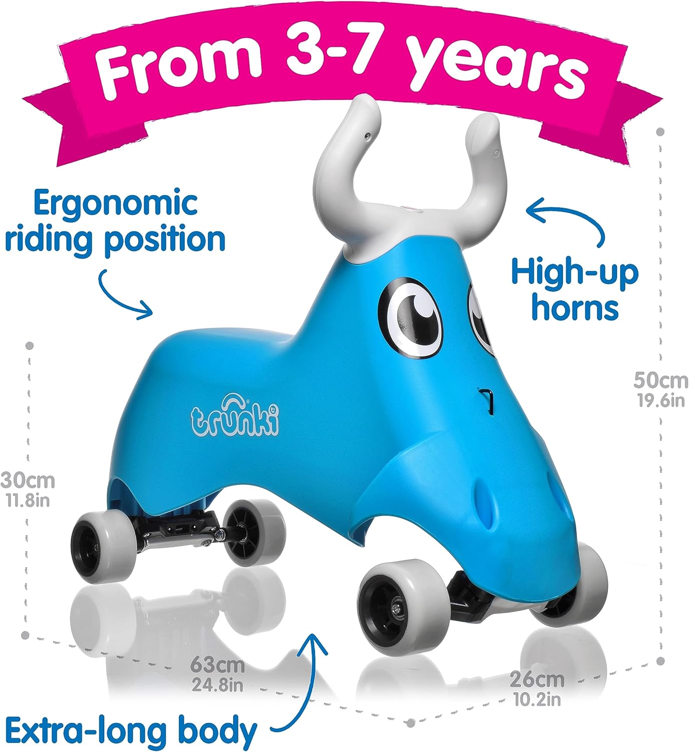 Trunki Rodeo Ride - On Cruiser | Lean - To - Steer Toy, Ages 3+ - Marah Kids