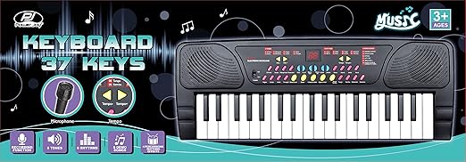 Power Joy Music Keyboard 37 keys with Mic Battery Operated - Marah Kids