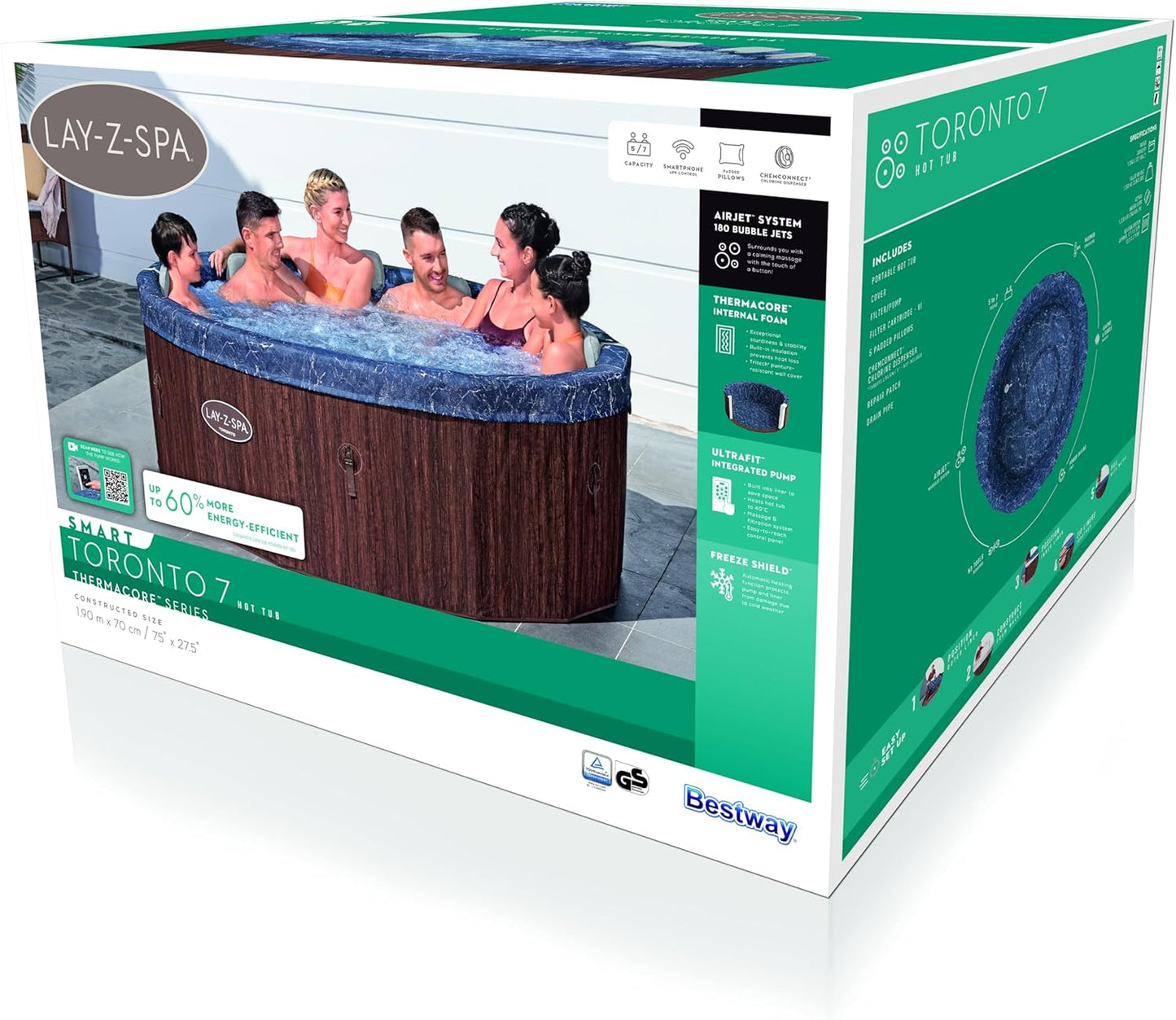 Bestway Airjet Spa Toronto 7 190X70cm - Marah Kids