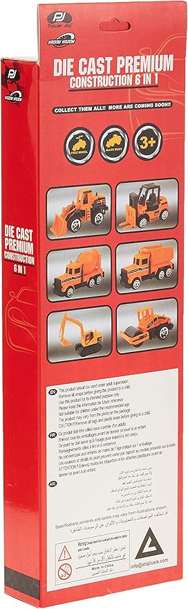 Power Joy Vroom Vroom Diecast Premium Construction 6in1 - Marah Kids