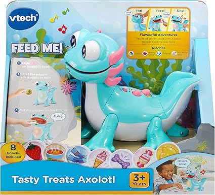 Vtech Tasty Treats Axolotl – Interactive Toddler Toy with Fun Reactions, Pretend Snacks & Educational Songs | Learning Toy for Kids Ages 1 - 4 - Marah Kids