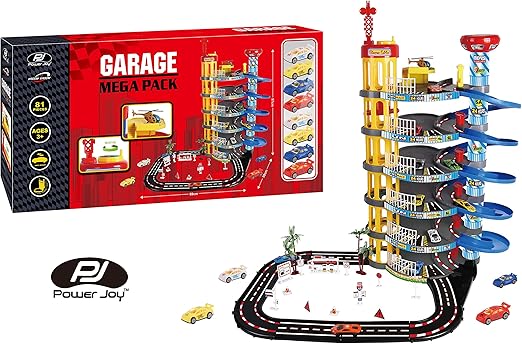 Power Joy Vroom Vroom 6 - Floor Garage Megapack With 8 Cars - Marah Kids