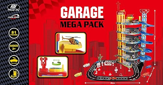 Power Joy Vroom Vroom 6 - Floor Garage Megapack With 8 Cars - Marah Kids