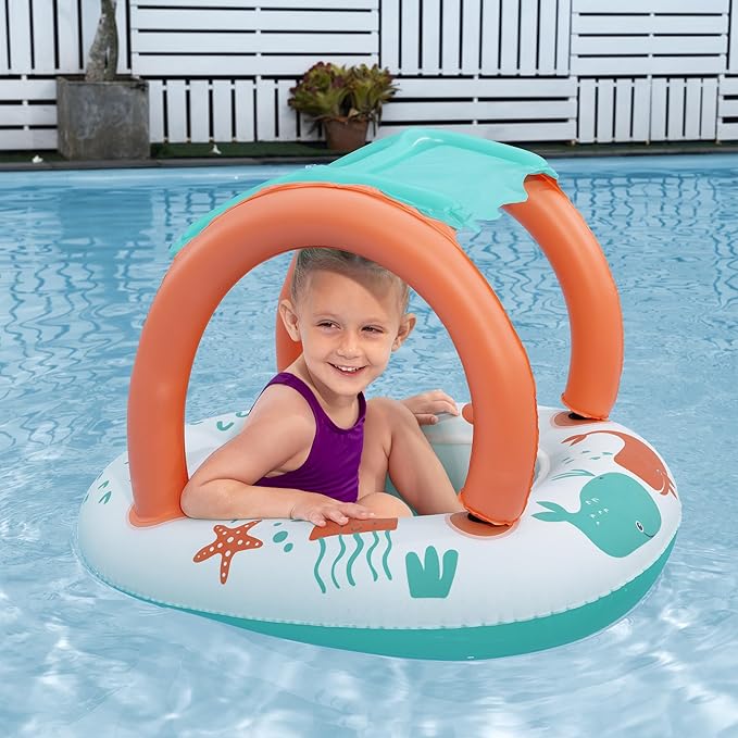 BWSUM BESTWAY UVCARE BABYSEAT SEA ANIMALS 84X67 - Marah Kids