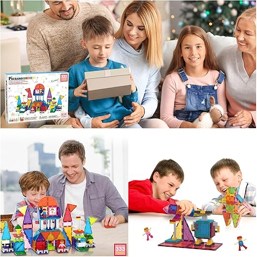 PICASSO MAGNETIC 3D BRICKS+TILES 333PCS - Marah Kids