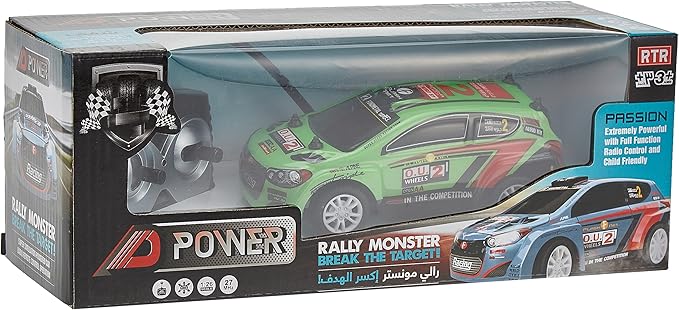 D Power – Rally Monster | RTR, Radio Remote Control Car for Kids | 1:26 Scale, 27MHz, All Way Movement RC Car | Black Asst. - Marah Kids
