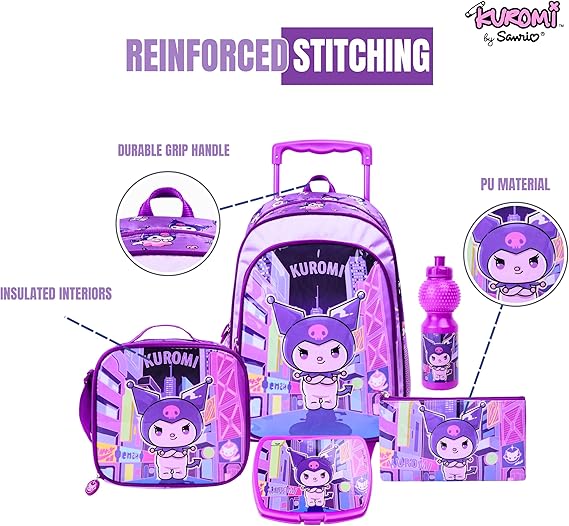 SANRIO KUROMI AMBITION 5IN1 TROLLEY BOX SET 16" - Marah Kids
