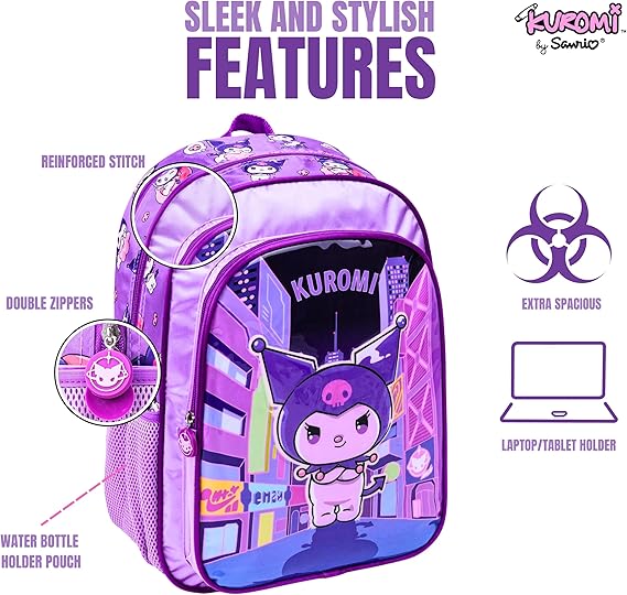 SANRIO KUROMI AMBITION 5IN1 BACKPACK SET 16" - Marah Kids
