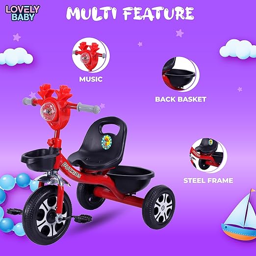 Lovely Baby Duckids Kids Tricycle - Red - Marah Kids