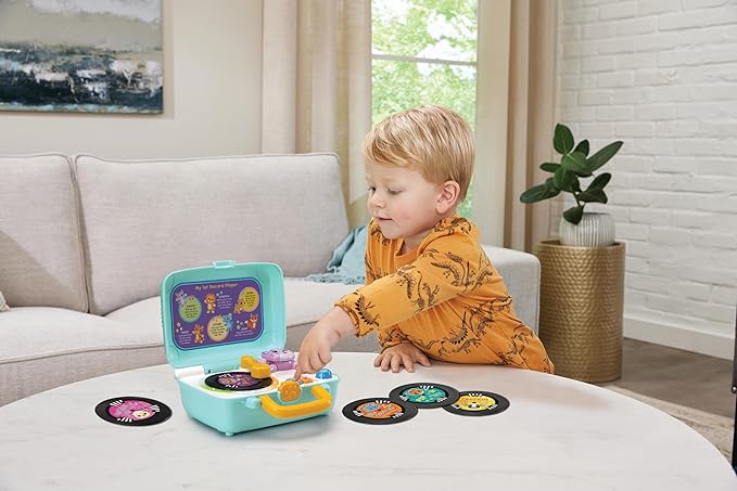 Vtech - My 1st Record Player - Multicolour | Double - sided records feature 5 different music styles with animal friends singing cool songs | Suitable ages 12+ up - Marah Kids