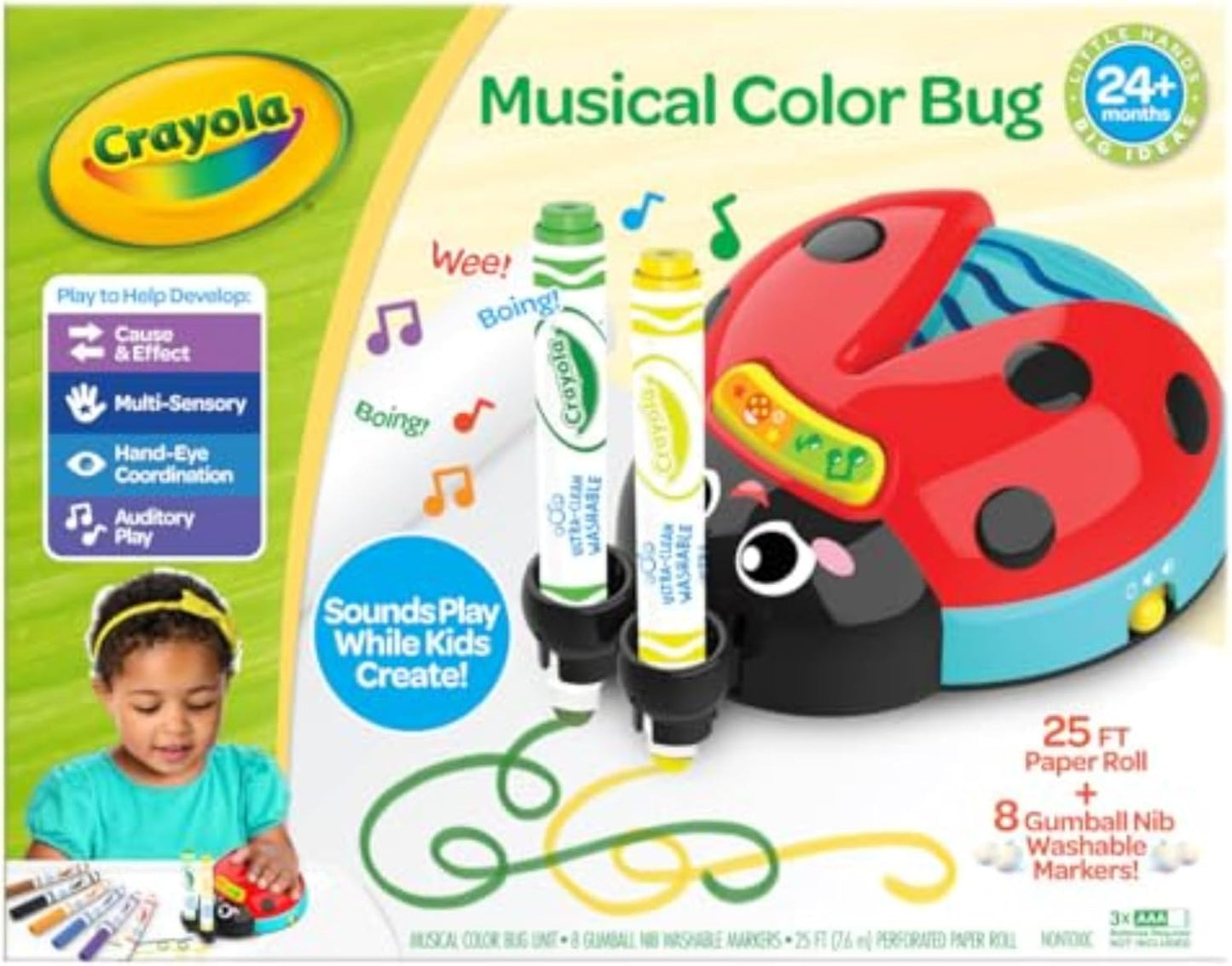 Crayola Musical Doodle Bug, Toddler Sensory Toy, Ladybug Toy For Kids, Arts & Crafts, Holiday Gifts For Toddlers, Ages 2+