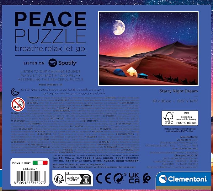 CLEMENTONI PUZZLE HQC PEACE STARRY NIGHT 500 - Marah Kids