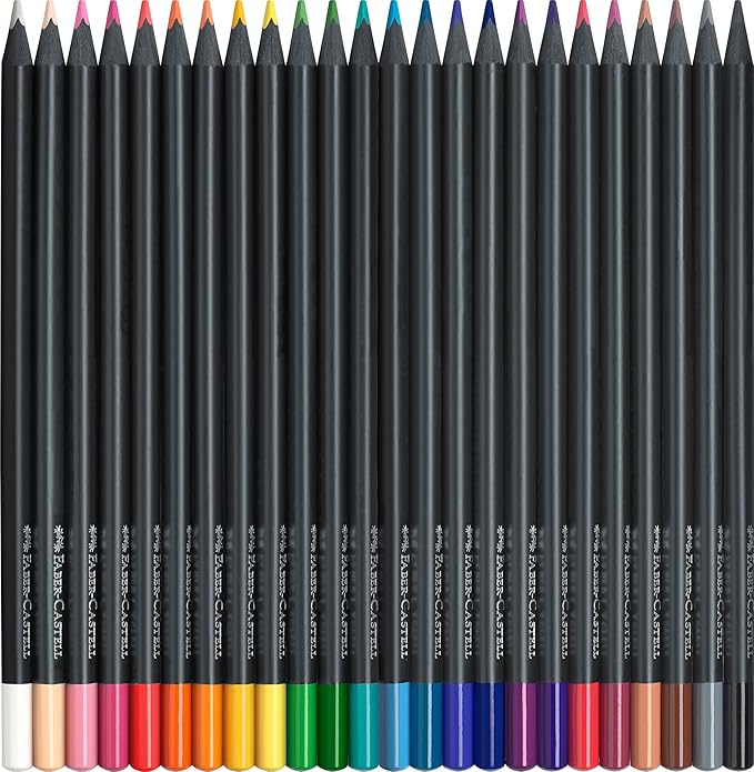 FABER - CASTELL TRIANGULAR BLACK EDITION COLOUR PENCILS 24 COLOUR - Marah Kids
