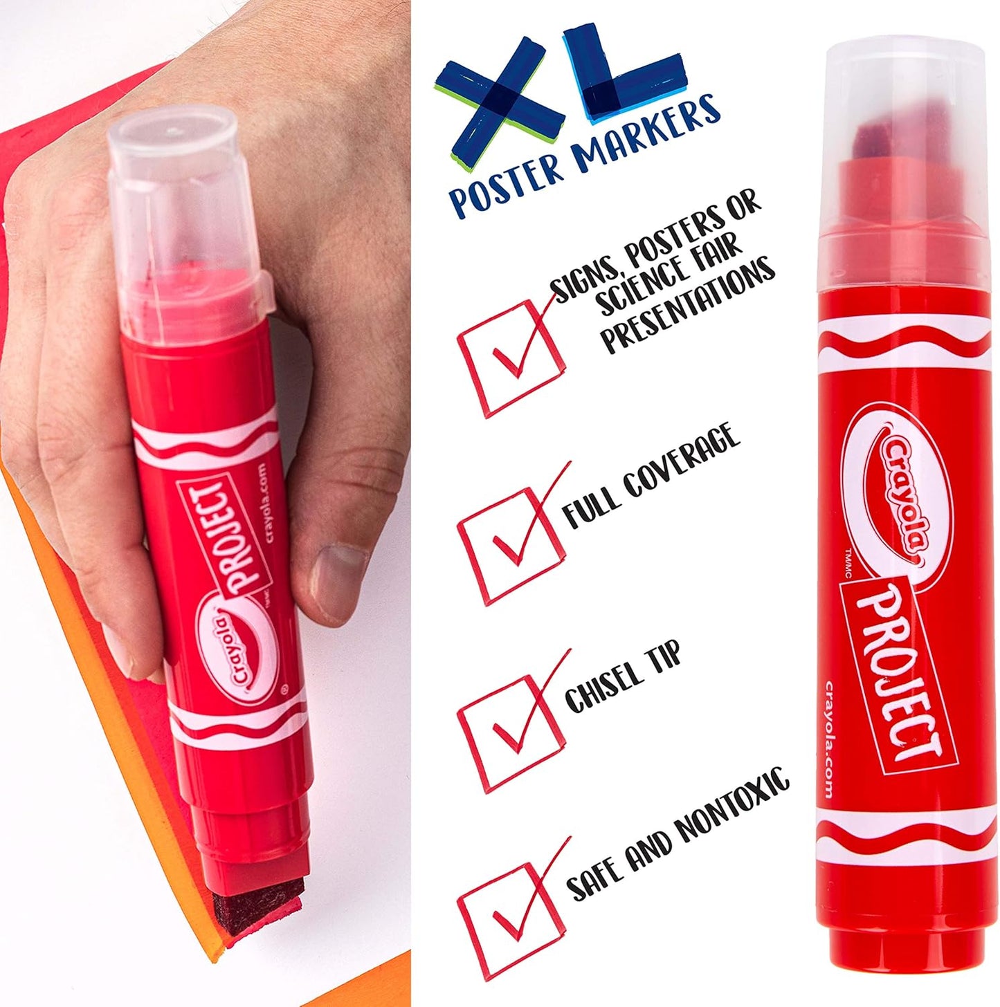 Crayola Project 1 ct. XL Poster Marker, Red - Marah Kids