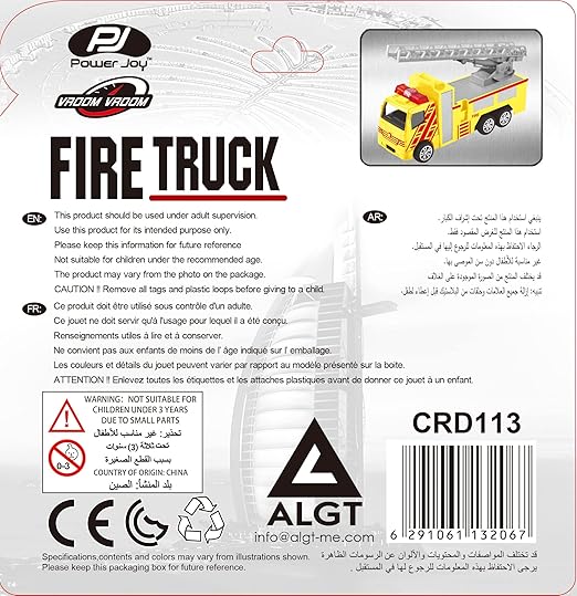 Power Joy Vroom Vroom Diecast Dubai Firetruck 1/43 UAE - Marah Kids