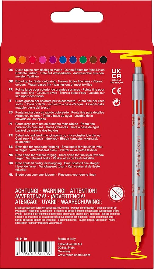 FABER - CASTELL FABER - CASTELL DOUBLE - ENDED FELT TIP PENS 10 COLOR - Marah Kids