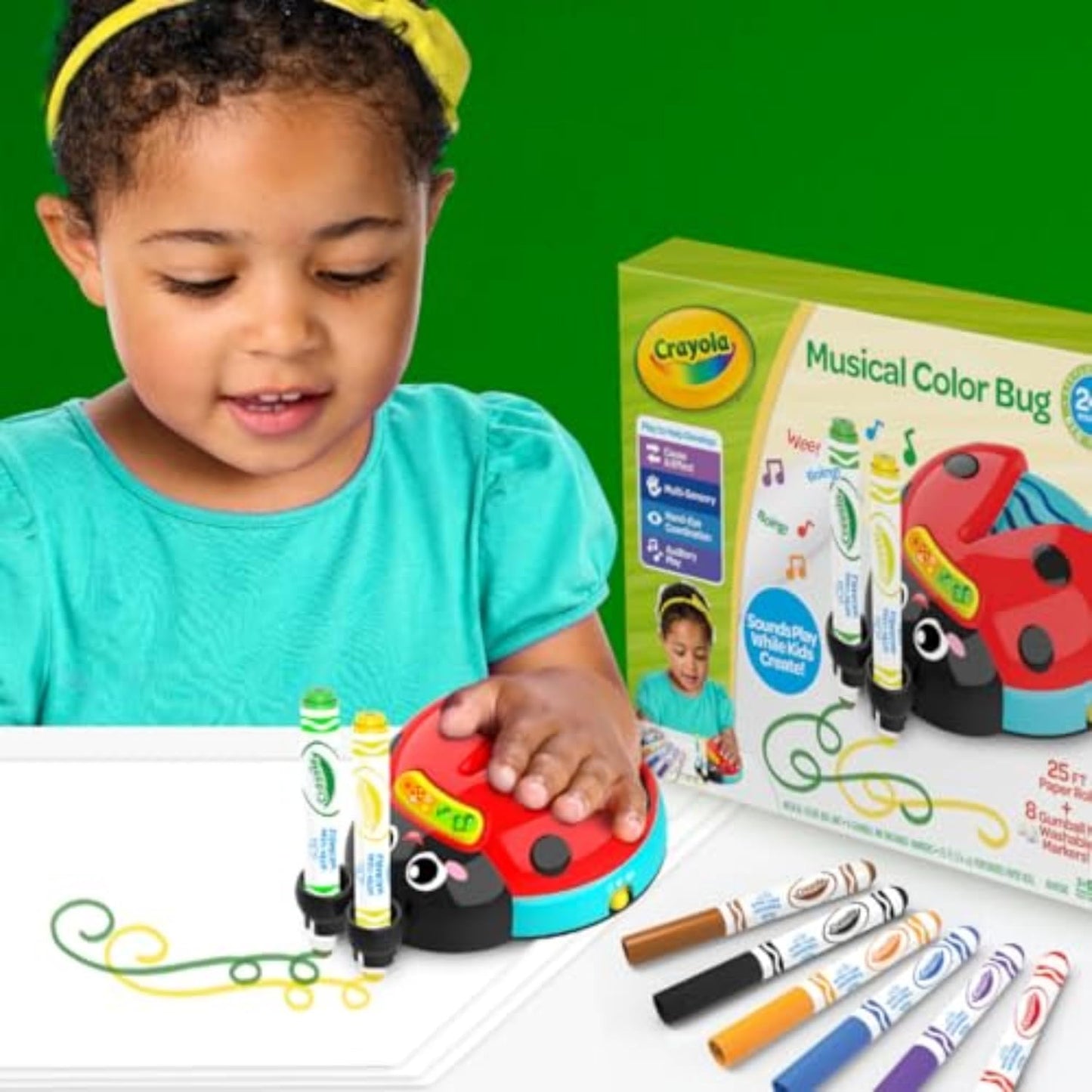 Crayola Musical Doodle Bug, Toddler Sensory Toy, Ladybug Toy For Kids, Arts & Crafts, Holiday Gifts For Toddlers, Ages 2+