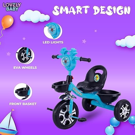 Lovely Baby Duckids Kids Tricycle - Blue - Marah Kids