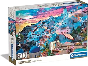 CLEMENTONI PUZZLE HQC GREECE VIEW+POSTER 500 - Marah Kids