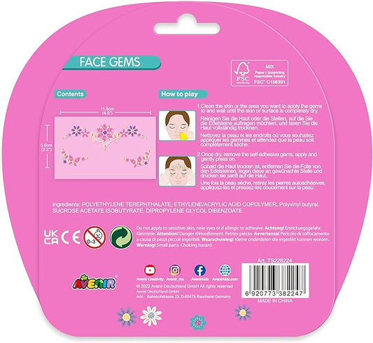 Avenir Face Gems - Flowers |Products designed for application on the face are made from skin - friendly materials to avoid | designed for children aged 3+ - Marah Kids