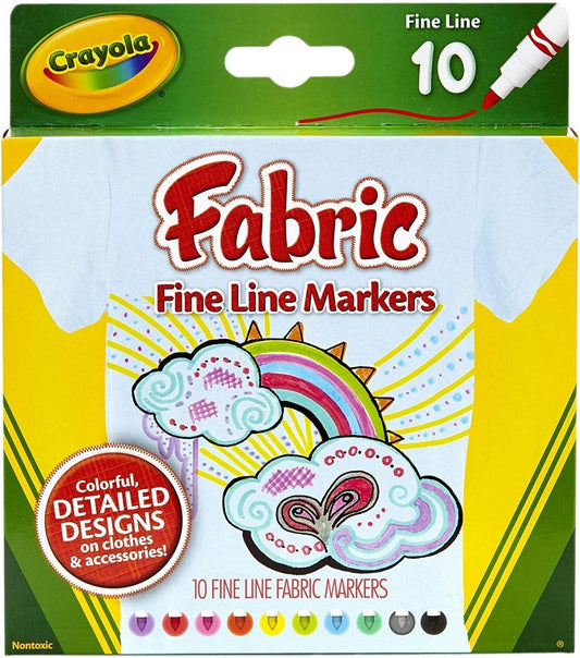 Crayola - 10 ct. Fine Line Fabric Markers - Marah Kids